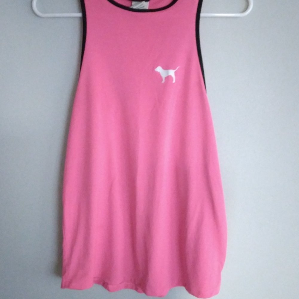 Victoria's Secret PINK tank top, workout top, PINK Dog monogram, racerback, XS.